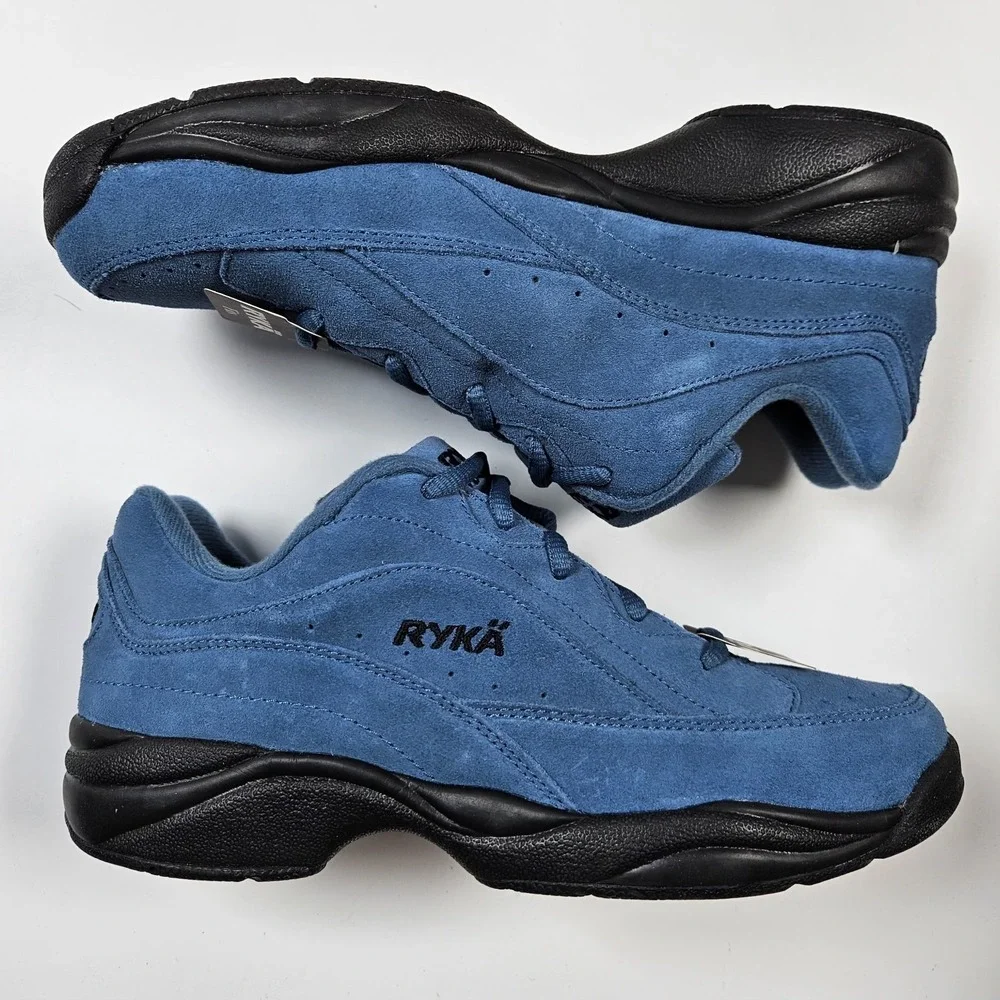Ryka Walking Catalyst Suede Blue Lace‎ Up Hiking Sneakers Shoes Sz 7 M Nitracel